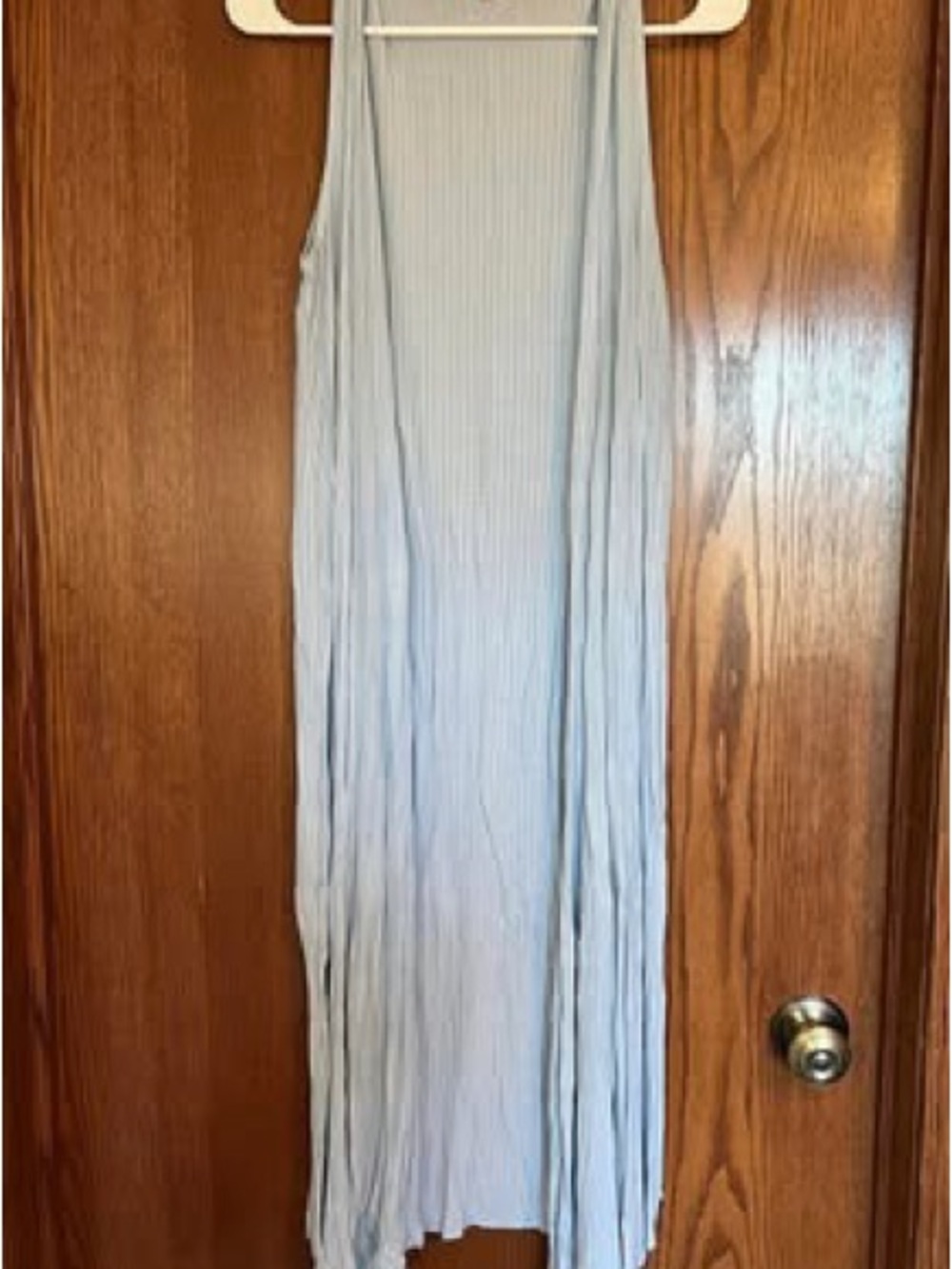 LuLaRoe Pale Blue Sleeveless Maxi Cardigan